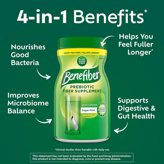 Benefiber Prebiotic Fiber Supplement Powder, Unflavored, 250 Teaspoons